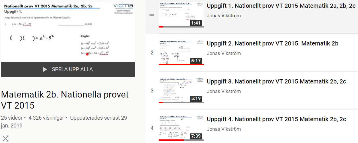 Videoförklaringar Till Nationella Prov I Matematik 2b.