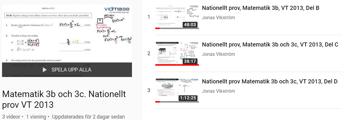 Videoförklaringar Till Nationella Prov I Matematik 3b.