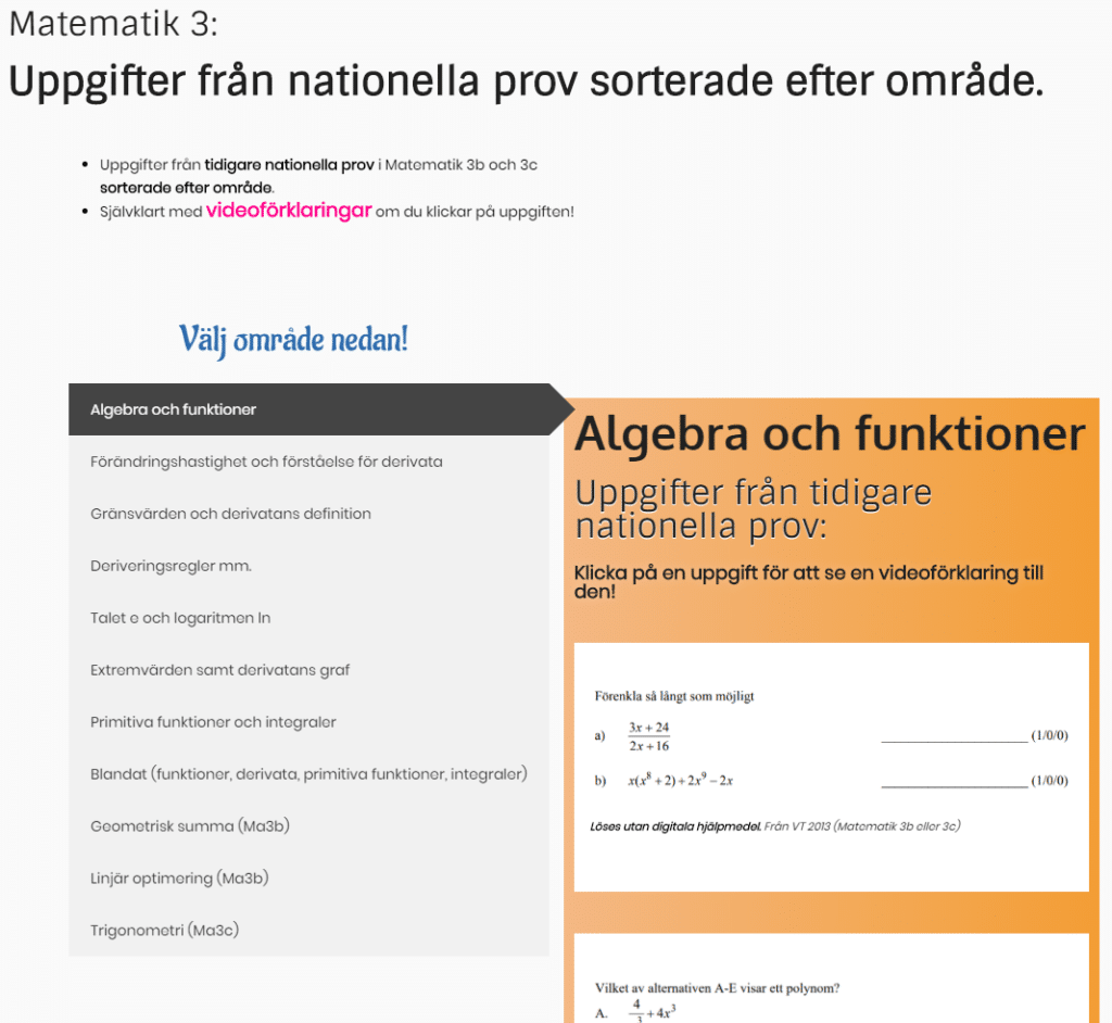 Videoförklaringar Till Nationella Prov I Matematik 3b.