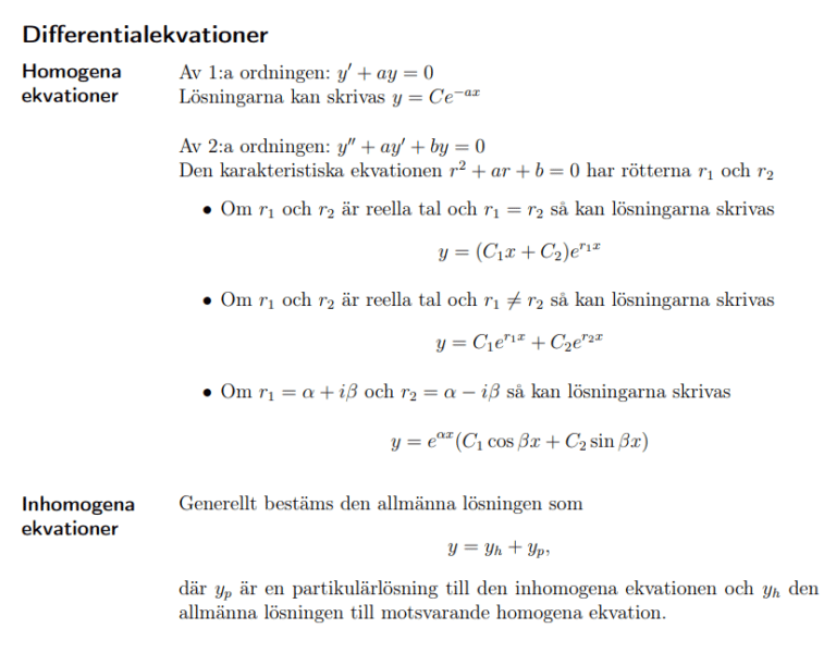 Formelblad Matematik 5 : Vidma - Videogenomgångar I Matematik.